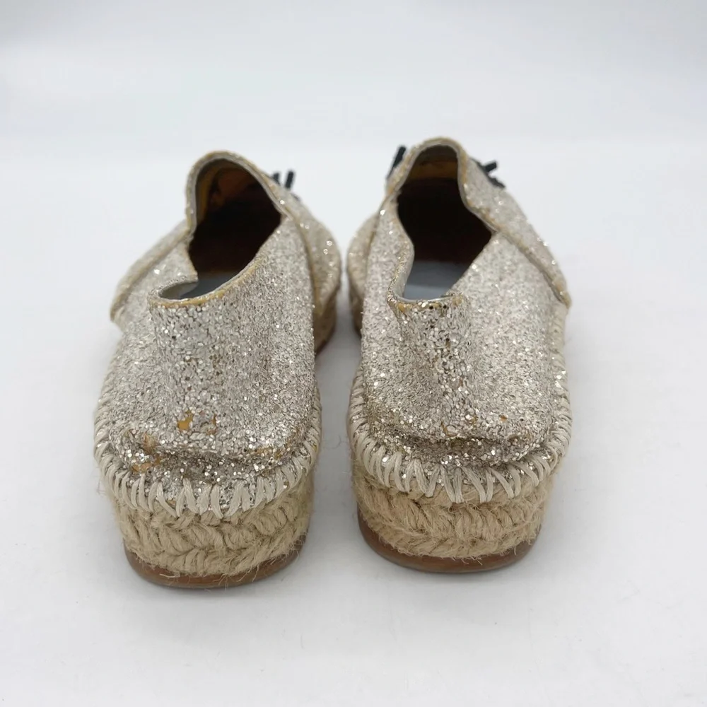Chiara Ferragni Womens Flirting Glittered Espadrille Size 38 Slip-On Shoe